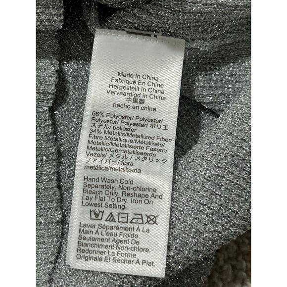 NEW J.Crew Women’s M Ribbed henley sweater with Lurex® metallic threads - Picture 7 of 9